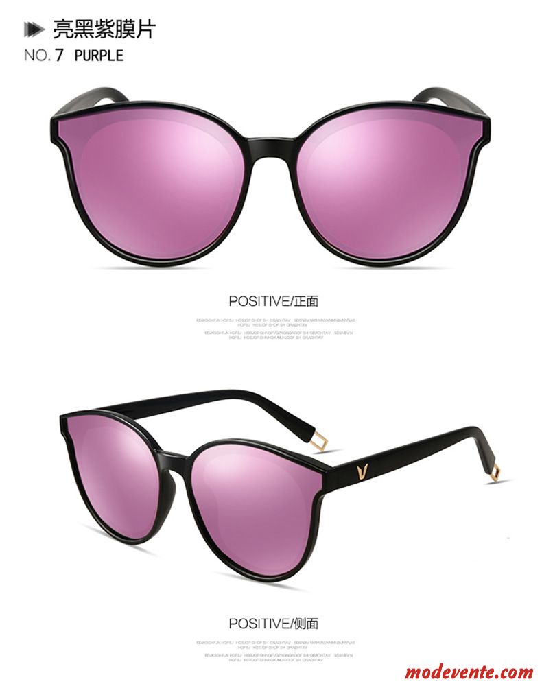 Lunettes De Soleil Femme Tendance Personnalité Rétro Mince Mode Gros Violet Vert Gris