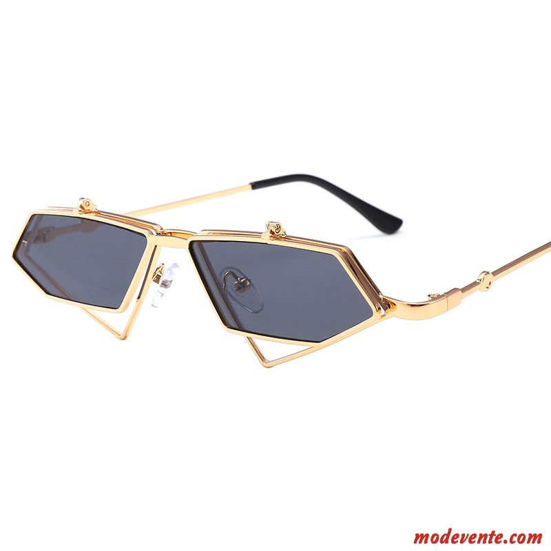 Lunettes De Soleil Femme Visage Rond Célébrité Homme Tendance Le Nouveau Tissu Or