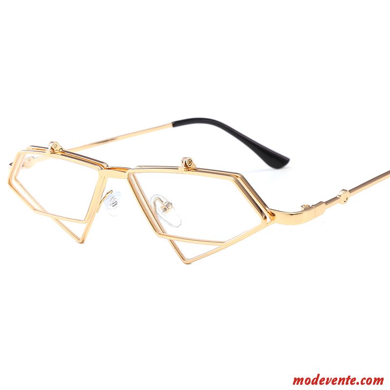 Lunettes De Soleil Femme Visage Rond Célébrité Homme Tendance Le Nouveau Tissu Or