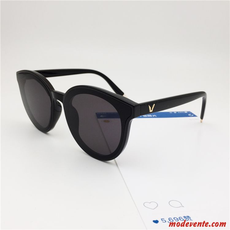 Lunettes De Soleil Femme Visage Rond Tendance Gros Célébrité Bleu Noir