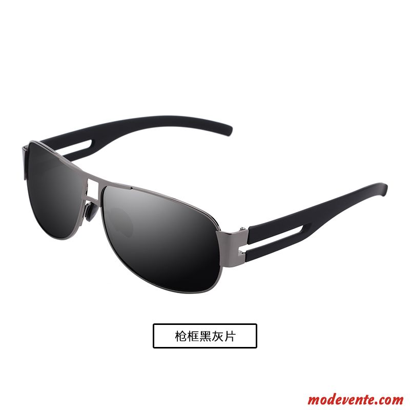 Lunettes De Soleil Homme Aviateur Conduire Gros Le Nouveau Tendance Noir Gris