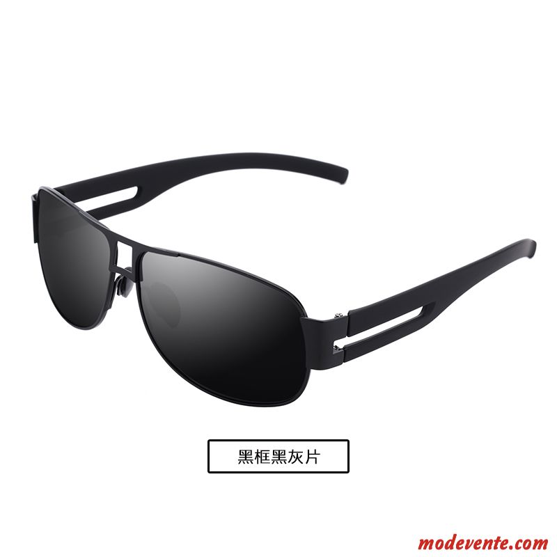 Lunettes De Soleil Homme Aviateur Conduire Gros Le Nouveau Tendance Noir Gris