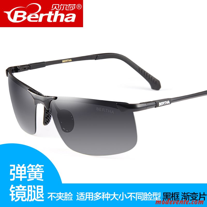 Lunettes De Soleil Homme Chauffeur Conduire Polarisant Vision Nocturne Personnalité Tendance Noir Gris