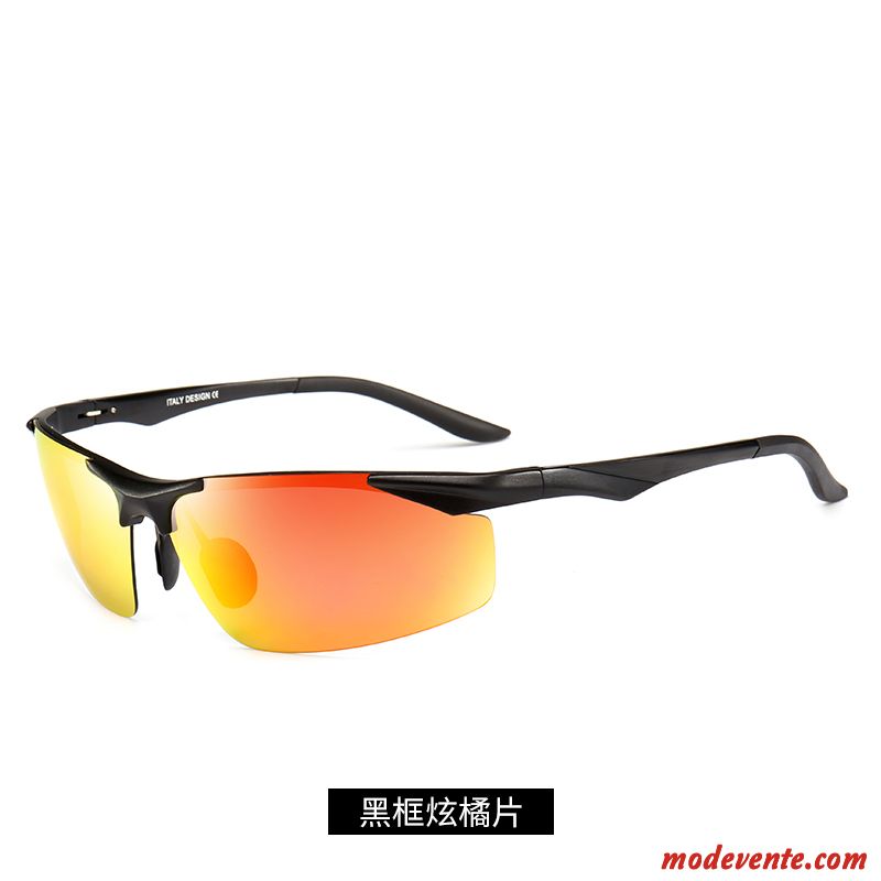 Lunettes De Soleil Homme Chauffeur Pêche Le Nouveau Magnésium D'aluminium Tendance Conduire Noir Argent Gris