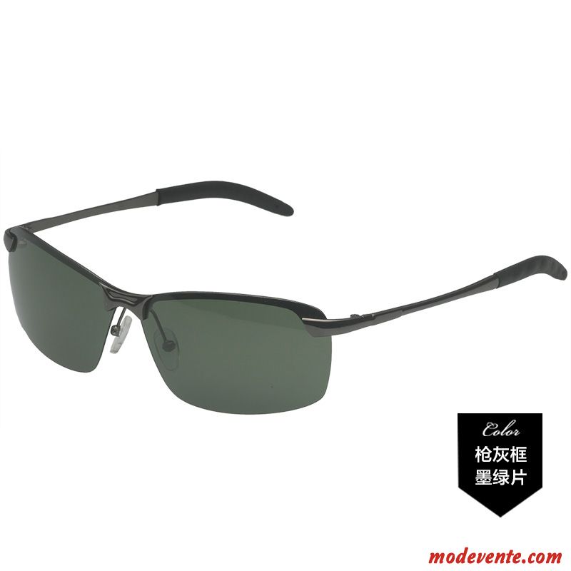 Lunettes De Soleil Homme Conduire Chauffeur Le Nouveau Polarisant Personnalité Tendance Noir Vert