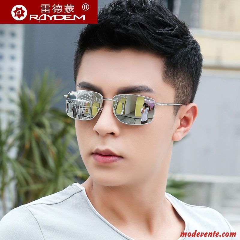 Lunettes De Soleil Homme Conduire Femme Personnalité Tendance Visage Rond Chauffeur Bleu