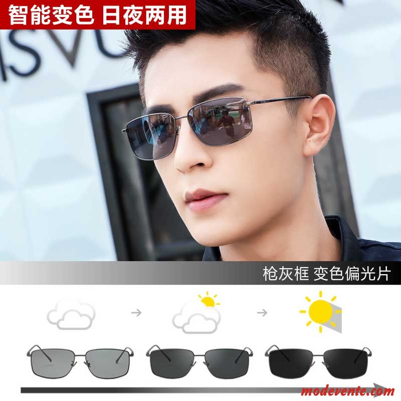 Lunettes De Soleil Homme Conduire Femme Personnalité Tendance Visage Rond Chauffeur Bleu