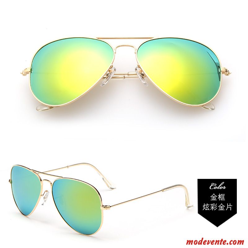 Lunettes De Soleil Homme Conduire Modèles Féminins Tendance Coloré Aviateur Chauffeur Argent