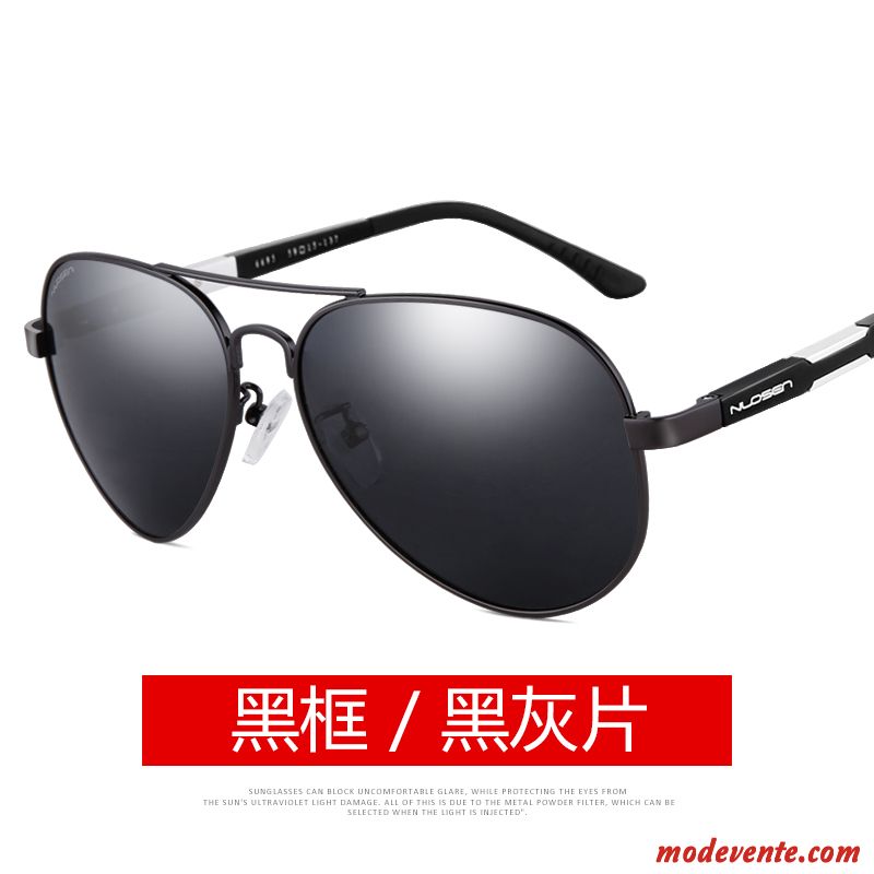 Lunettes De Soleil Homme Confortable Conduire Personnalité Le Nouveau Tendance Magnésium D'aluminium Noir Argent Gris