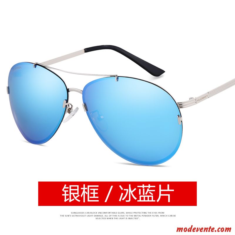 Lunettes De Soleil Homme Couleur Gros Le Nouveau Conduire Femme Aviateur Bleu Argent