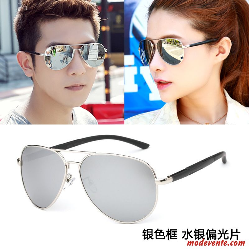 Lunettes De Soleil Homme Femme Aviateur Rétro Tendance Visage Rond Le Nouveau Bleu