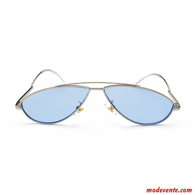 Lunettes De Soleil Homme Femme Rond Tendance Réseau Tir De Rue Personnalité Rouge Rose Argent