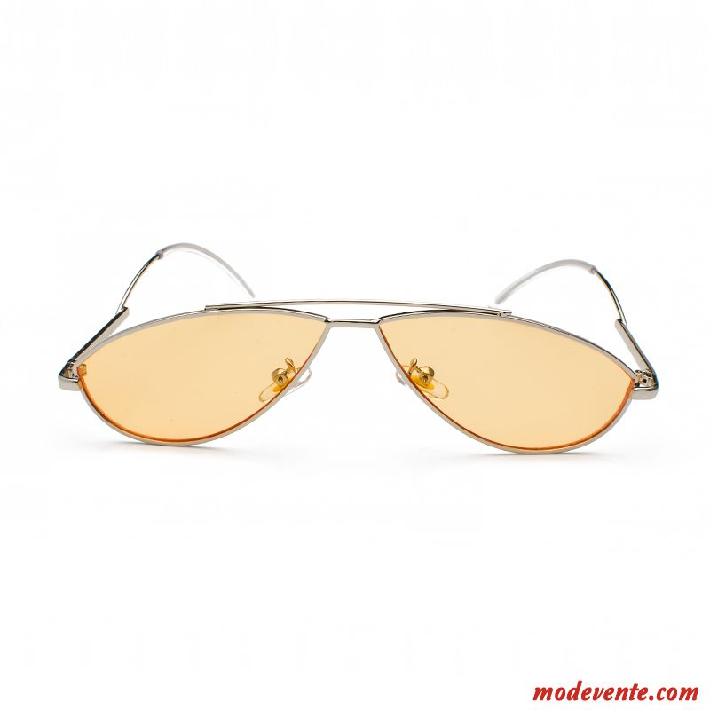 Lunettes De Soleil Homme Femme Rond Tendance Réseau Tir De Rue Personnalité Rouge Rose Argent