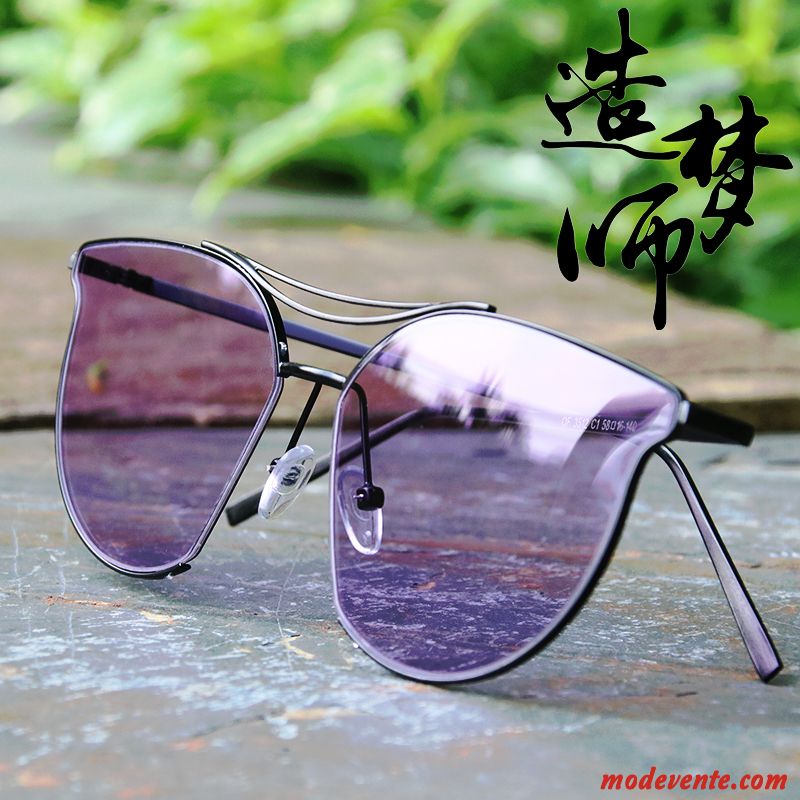 Lunettes De Soleil Homme Femme Transparent Visage Rond Tendance All-match Personnalité Rose