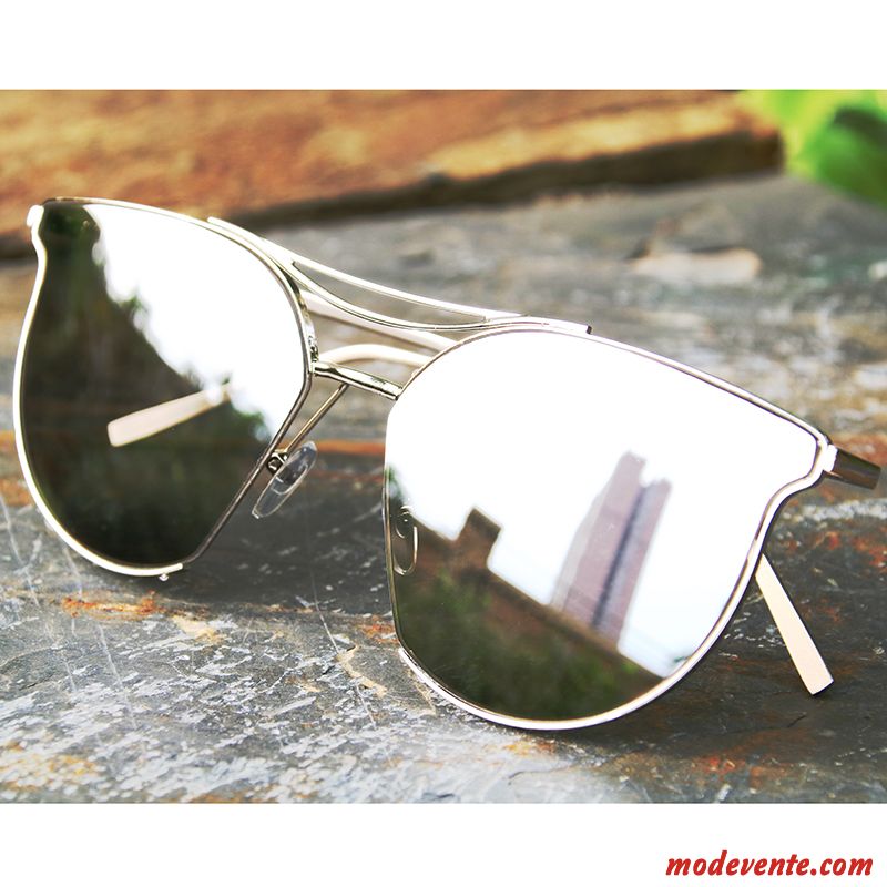 Lunettes De Soleil Homme Femme Transparent Visage Rond Tendance All-match Personnalité Rose