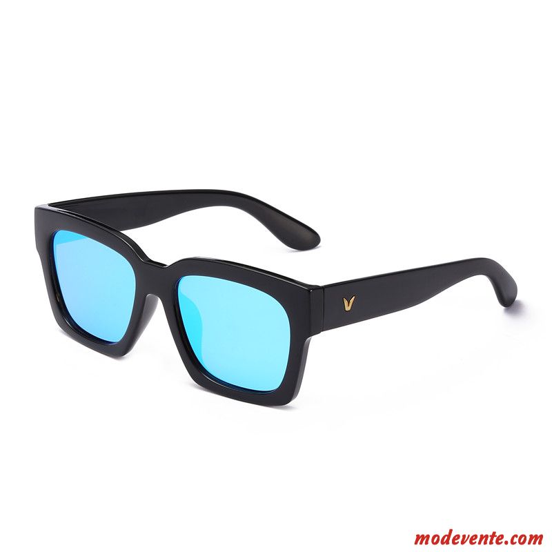 Lunettes De Soleil Homme Gros Le Nouveau Longue Tendance Conduire Visage Rond Noir Argent