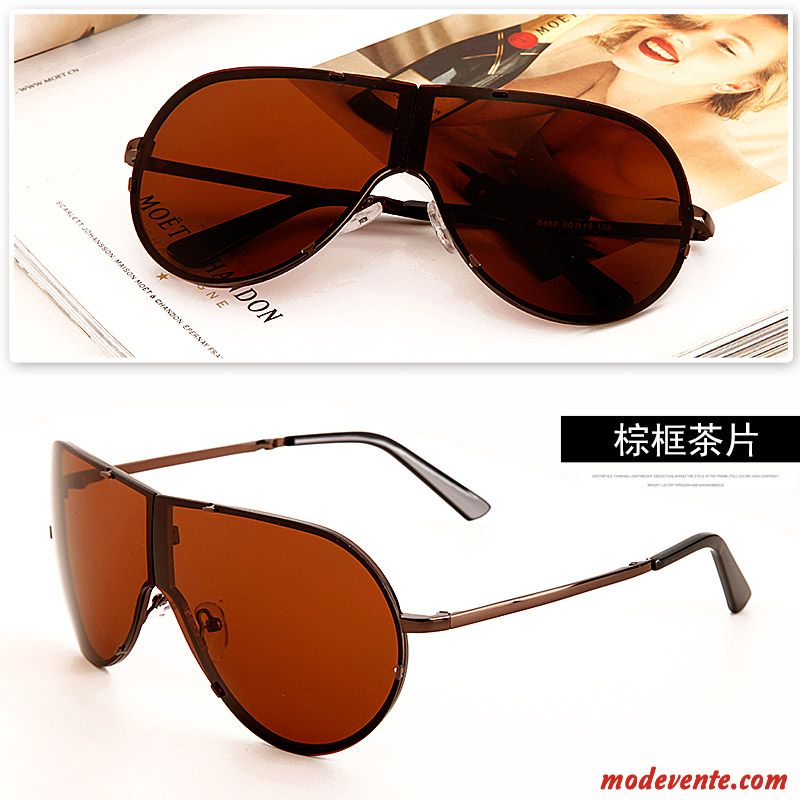 Lunettes De Soleil Homme Le Nouveau Tendance Femme Personnalité Gros Aviateur Or