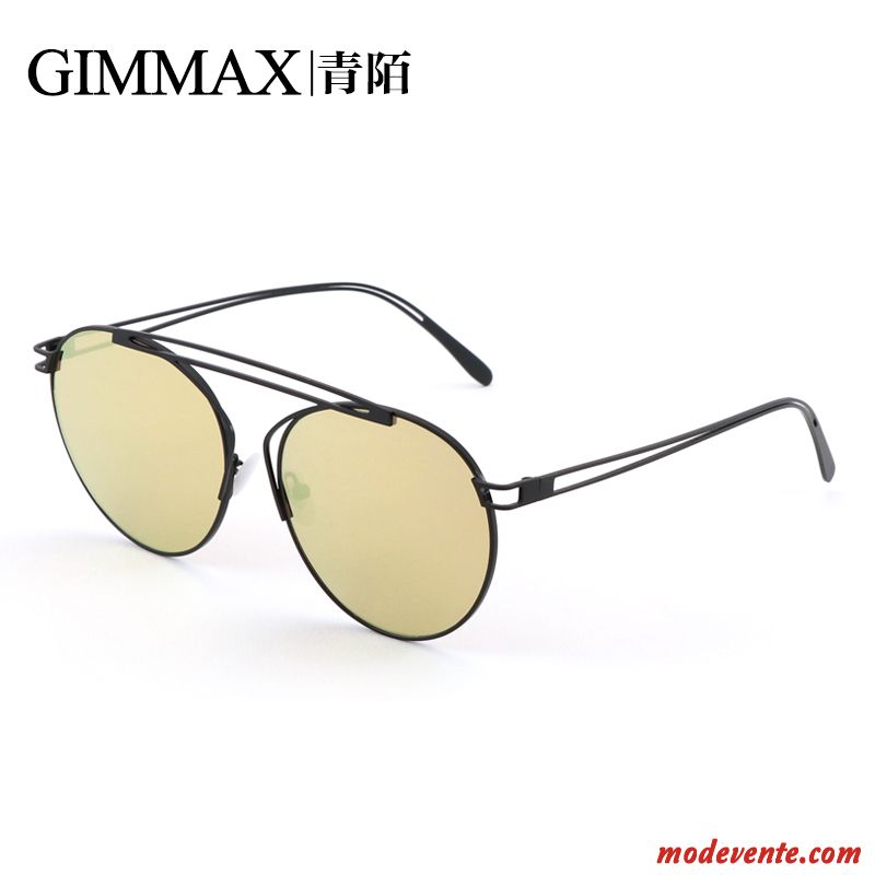 Lunettes De Soleil Homme Le Nouveau Visage Rond Tendance Transparent Modèles Féminins Gros Rouge Or