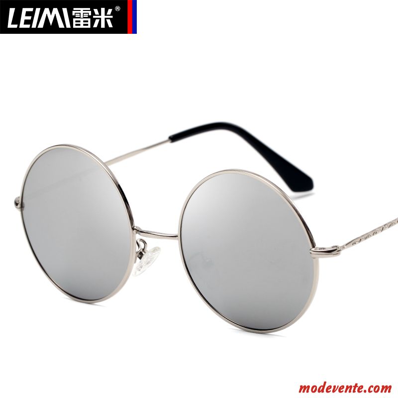 Lunettes De Soleil Homme Personnalité Polarisant Conduire Femme Rétro Chauffeur Bleu Argent