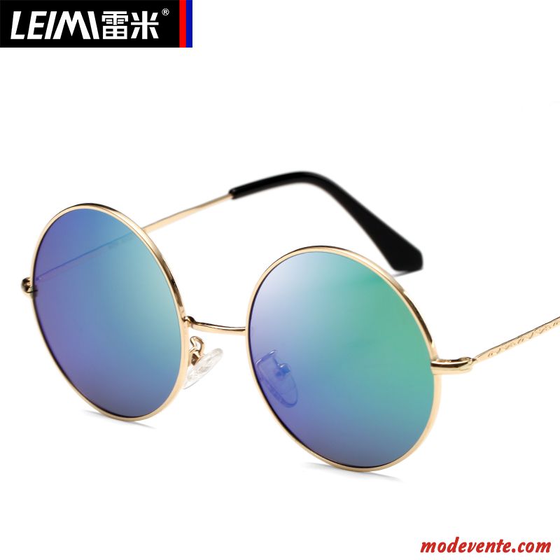 Lunettes De Soleil Homme Personnalité Polarisant Conduire Femme Rétro Chauffeur Bleu Argent