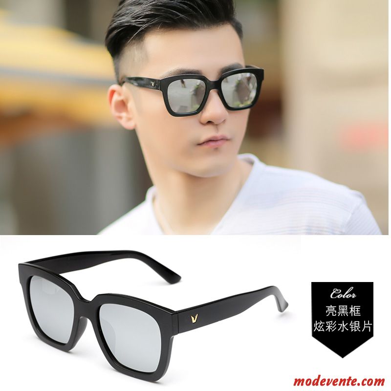 Lunettes De Soleil Homme Polarisant Coloré Tendance Chauffeur Rétro Myopie Bleu Noir