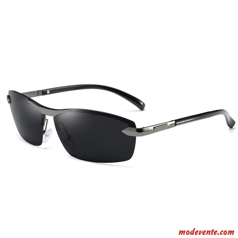 Lunettes De Soleil Homme Polarisant Conduire Femme Vision Nocturne Chauffeur Noir Gris