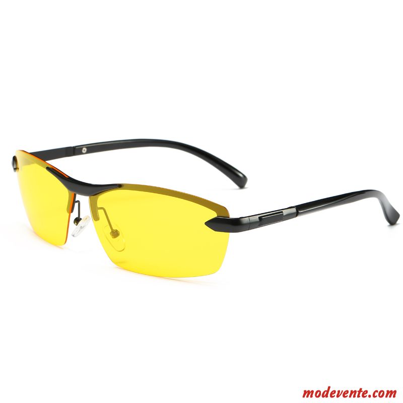 Lunettes De Soleil Homme Polarisant Conduire Femme Vision Nocturne Chauffeur Noir Gris