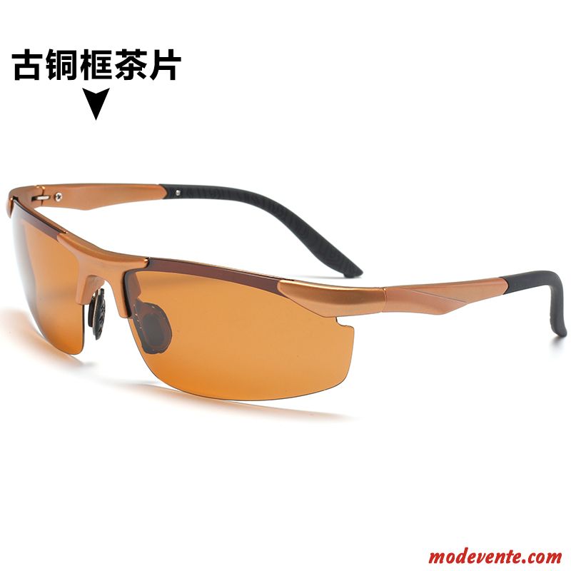 Lunettes De Soleil Homme Pêche Conduire Le Nouveau Mode Sport Polarisant Noir Jaune