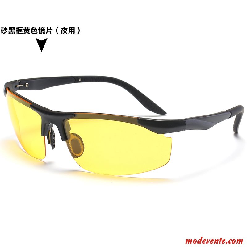 Lunettes De Soleil Homme Pêche Conduire Le Nouveau Mode Sport Polarisant Noir Jaune