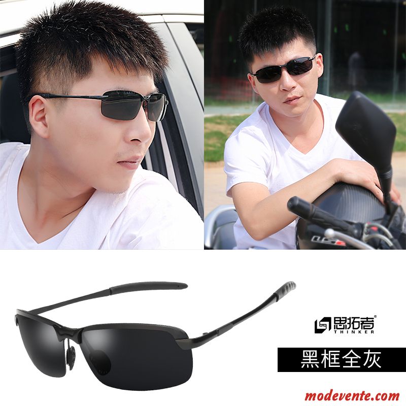 Lunettes De Soleil Homme Tendance Carré Conduire Chauffeur Le Nouveau Longue Noir