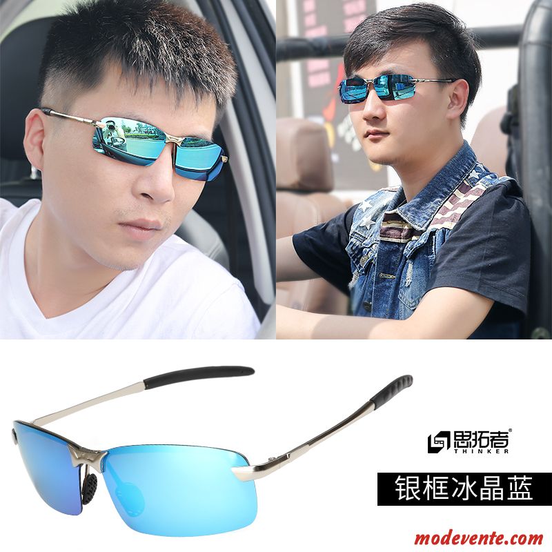 Lunettes De Soleil Homme Tendance Carré Conduire Chauffeur Le Nouveau Longue Noir