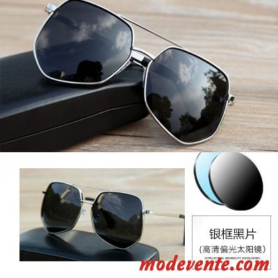 Lunettes De Soleil Homme Tendance Femme Le Nouveau Conduire Personnalité Aviateur Argent