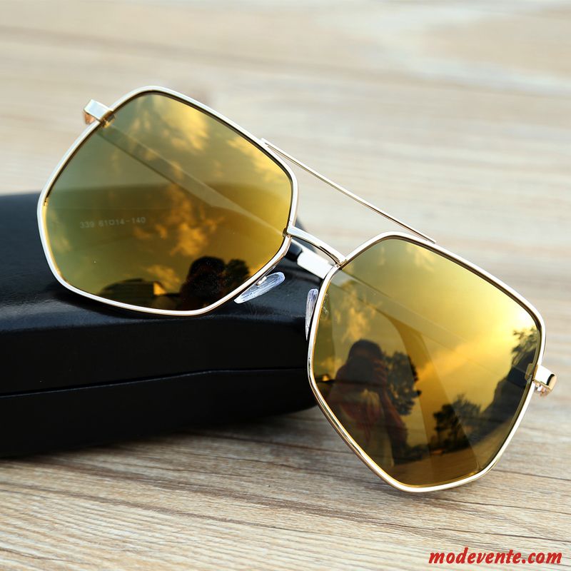 Lunettes De Soleil Homme Tendance Femme Le Nouveau Conduire Personnalité Aviateur Argent