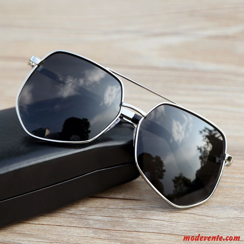 Lunettes De Soleil Homme Tendance Femme Le Nouveau Conduire Personnalité Aviateur Argent