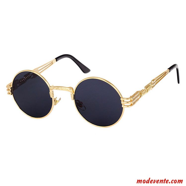 Lunettes De Soleil Homme Tendance Tir De Rue Haute Qualité Réfléchissant Tourisme Dragon Or