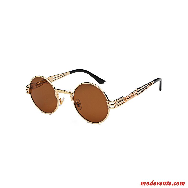 Lunettes De Soleil Homme Tendance Tir De Rue Haute Qualité Réfléchissant Tourisme Dragon Or