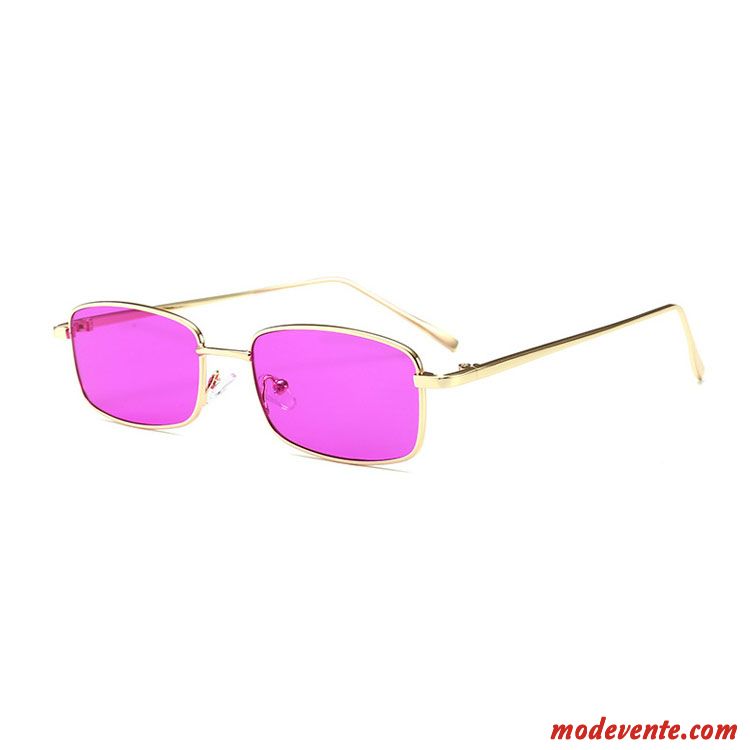Lunettes De Soleil Homme Tir De Rue Rétro Europe Petit Noir Or Gris