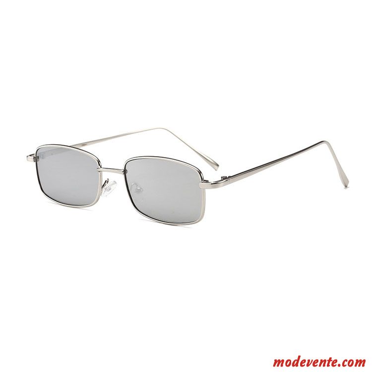 Lunettes De Soleil Homme Tir De Rue Rétro Europe Petit Noir Or Gris