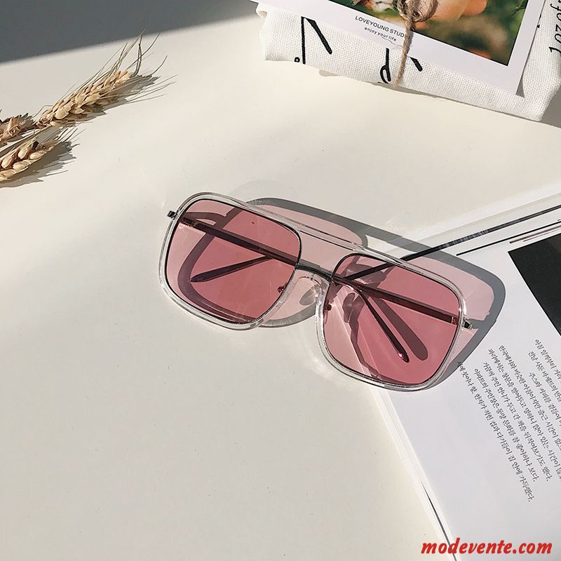 Lunettes De Soleil Homme Été Tir De Rue All-match Tendance Étudiant Personnalité Rose