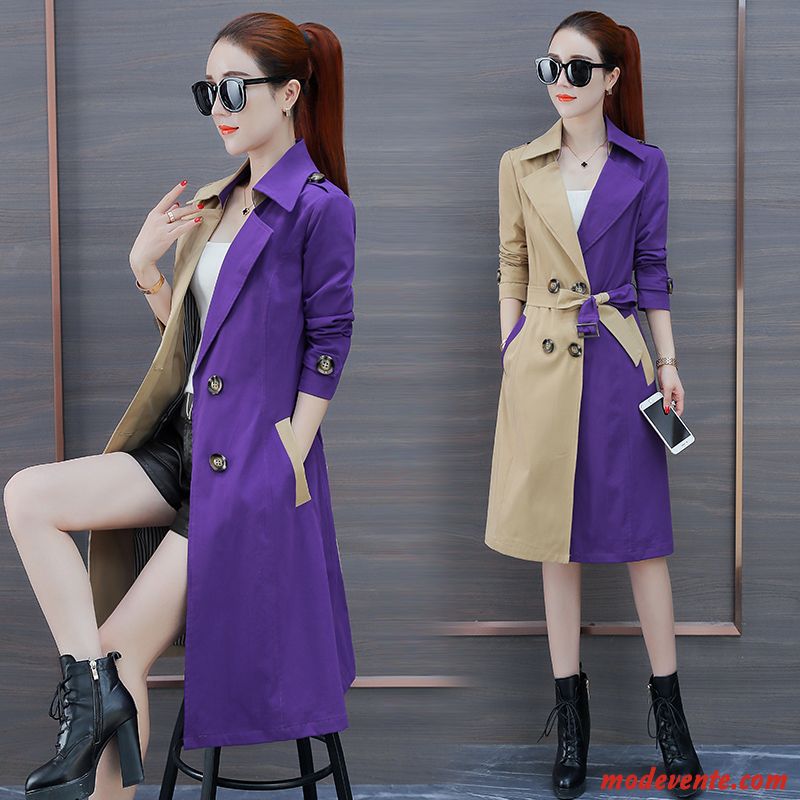 Manteau Femme Printemps Beau Cool Une Veste Coupe Vent Rue Violet