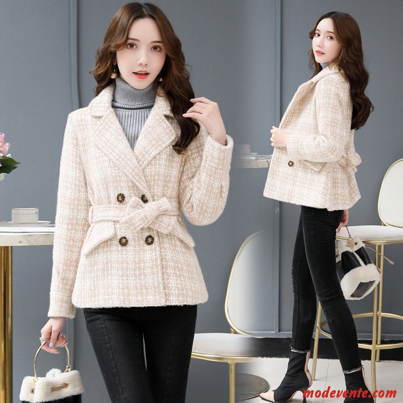 Manteau Femme Tendance Mode Costume L'automne Longues Confortable Blanc