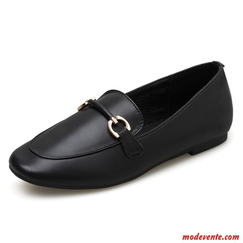 Mocassins Femme Cuir Véritable L'automne Slip-on Angleterre Derbies Semelle Doux