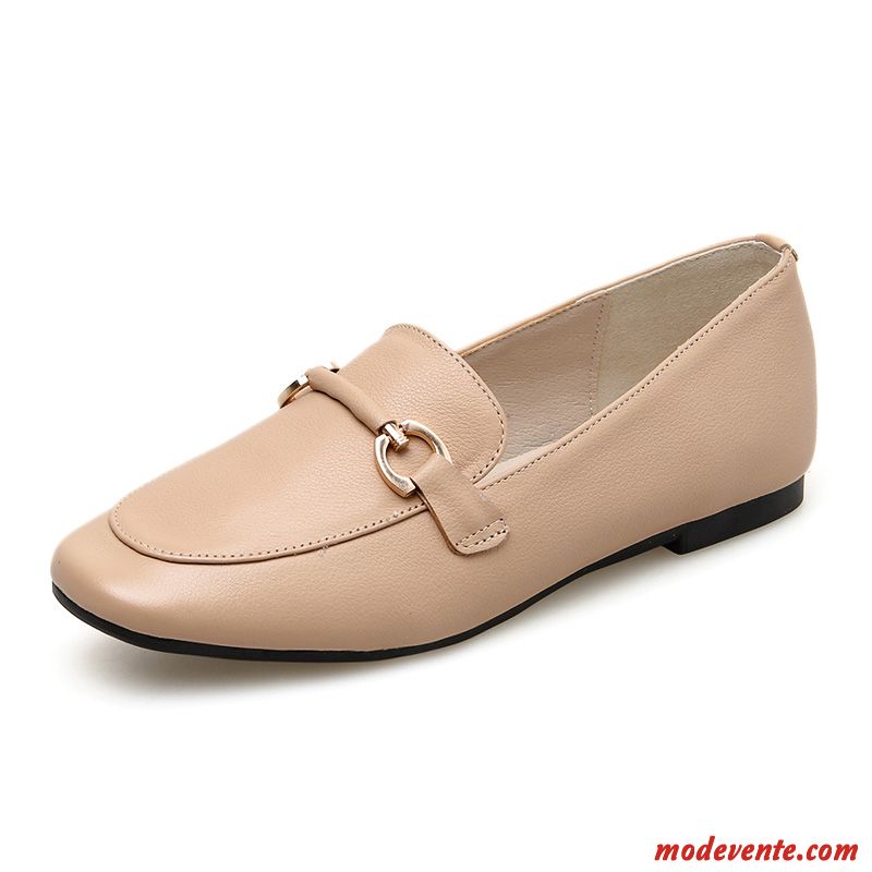 Mocassins Femme Cuir Véritable L'automne Slip-on Angleterre Derbies Semelle Doux