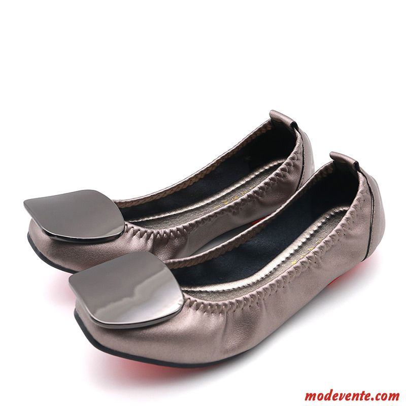 Mocassins Femme Derbies Enceintes Chaussures Plates Grande Taille Printemps L'automne Or Clair