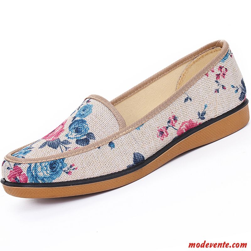 Mocassins Femme Derbies Semelle Doux L'automne Respirant Antidérapant Printemps Bleu