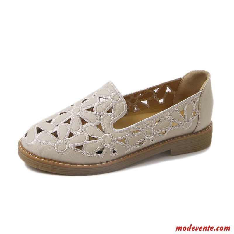 Mocassins Femme Mesh Plates Décontractée Respirant Derbies Tendance Blanc Rouge