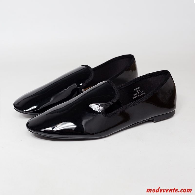 Mocassins Femme Tendance Étudiant L'automne Plates Slip-on Tous Les Assortis Noir