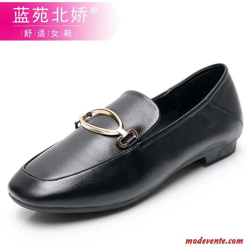 Mocassins Femme Tous Les Assortis Semelle Doux Cuir Véritable Décontractée Slip-on Grande Taille