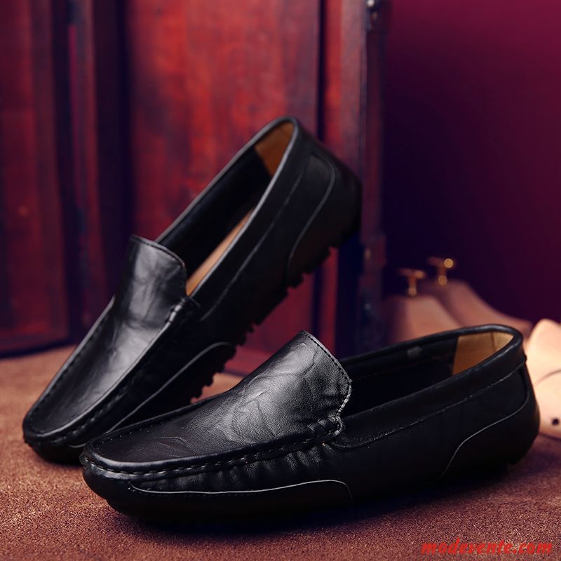 Mocassins Homme Chaussures En Cuir Cuir Véritable Chaussures De Conduite Été Décontractée Tendance Bleu Marin
