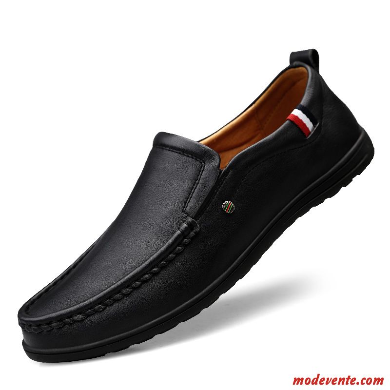 Mocassins Homme Chaussures En Cuir Dessus Cuir Décontractée Slip-on Printemps Flâneurs Marron